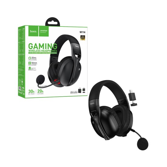 Hoco Wireless W114 Magic Four-Mode Over Ear Gaming Headphone Black